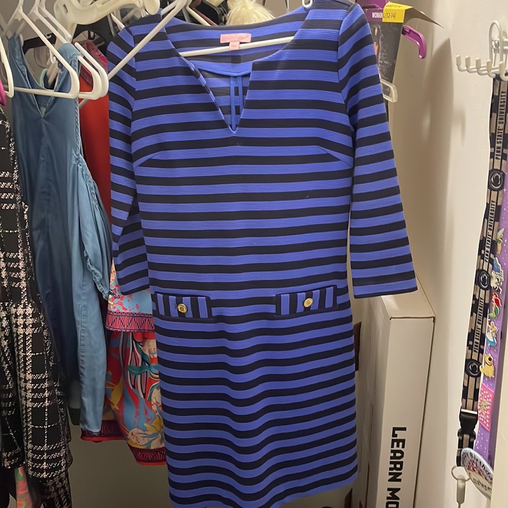 Blue and navy striped dress - Picture 2 of 2